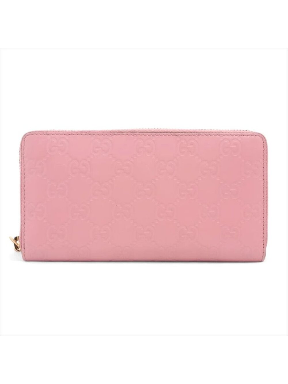 Gucci Guccissima Leather Wallet Zip Around Pink